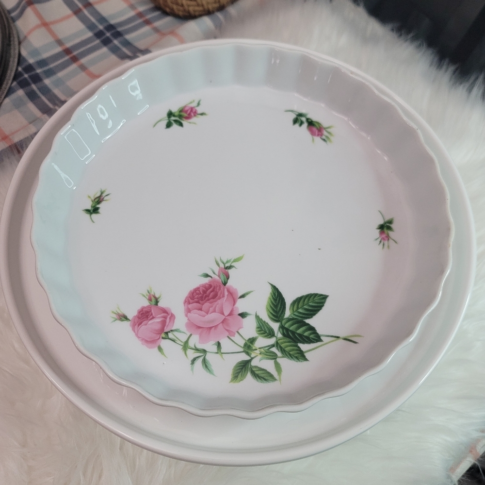 Chistineholm Porcelain Quiche Tart Pan Rose